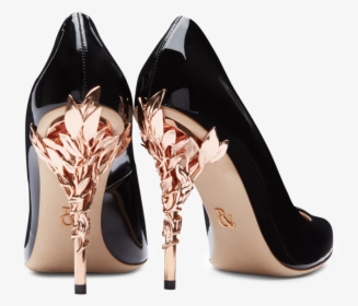 Black Patent Leather With Rose Gold Leaves"data Src="//cdn - Basic Pump, HD Png Download, Free Download